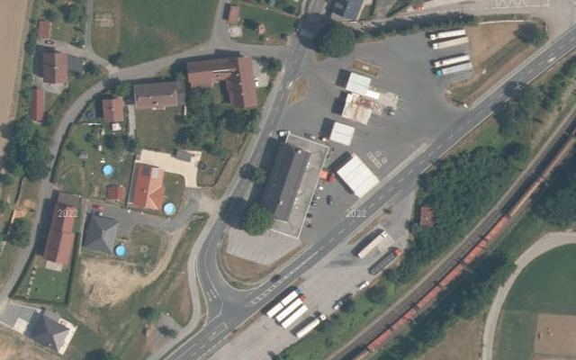 Luftbild von BP Tankstelle