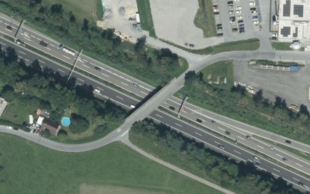 Luftbild von Schindele Autobahnraststätte