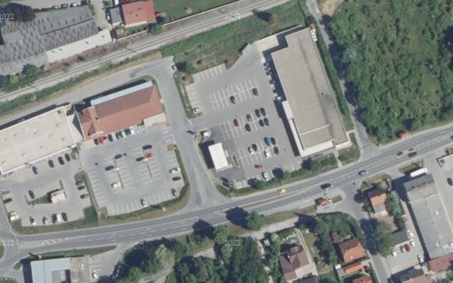 Luftbild von Diskont Tankstelle