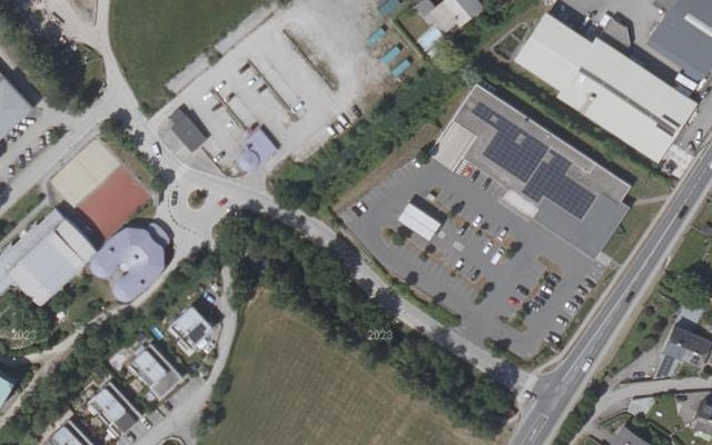 Luftbild von Diskont Tankstelle
