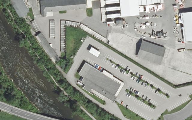 Luftbild von Diskont Tankstelle