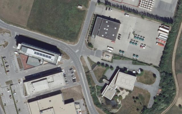 Luftbild von Diskont Tankstelle