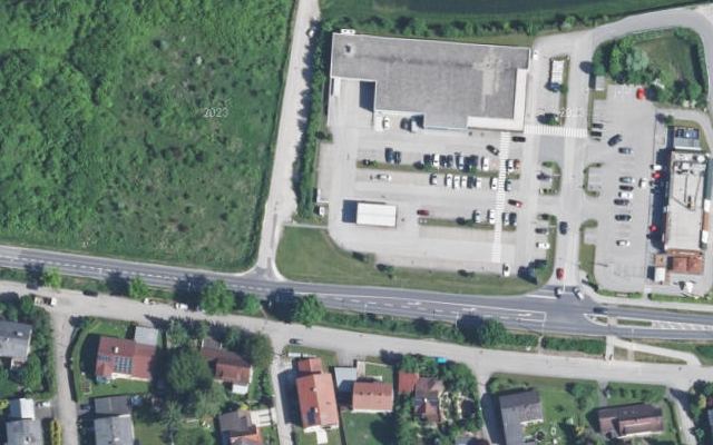 Luftbild von Diskont Tankstelle