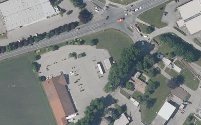 Luftbild von Diskont Tankstelle