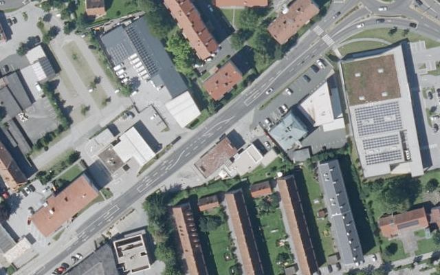 Luftbild von M3 Hartberg + Spar "Express"