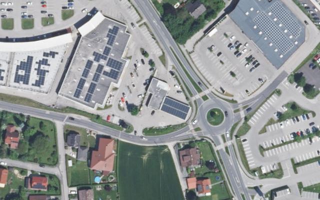 Luftbild von eni Tankstelle Eferding