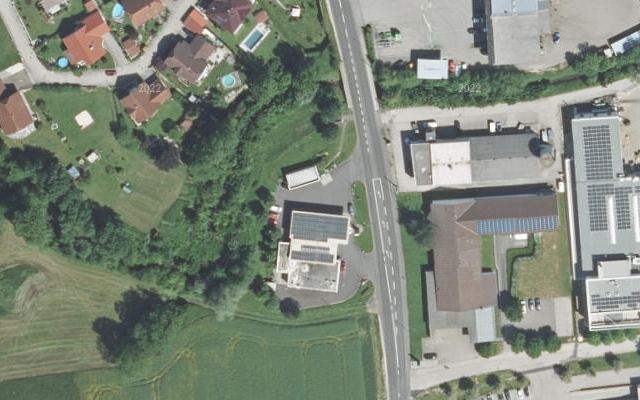 Luftbild von BP Tankstelle