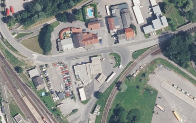 Luftbild von BP Tankstelle