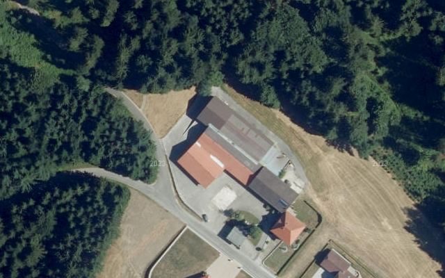 Luftbild von SB-Tankstelle Schmied im Wald