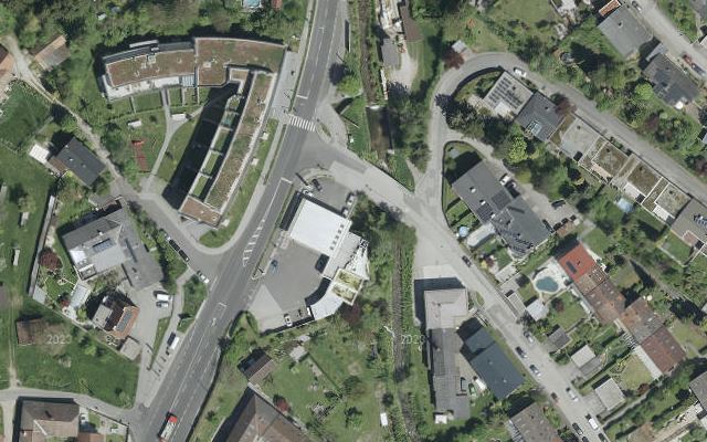 Luftbild von BP Tankstelle