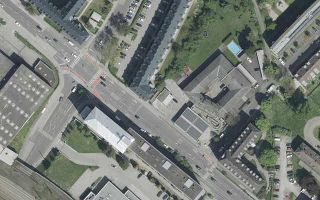 Luftbild von BP Tankstelle