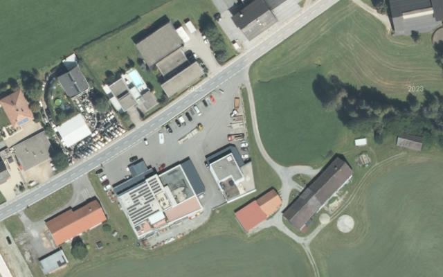 Luftbild von Böhler`s Tankstelle
