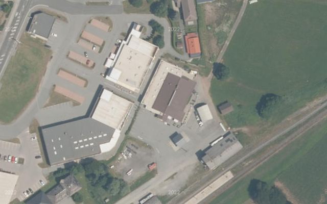 Luftbild von Lagerhaus Tankstelle
