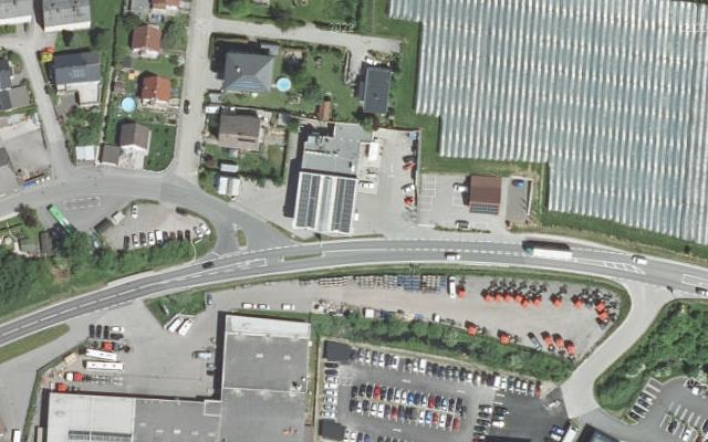 Luftbild von OMV - Haag Straße zur Autobahn 5