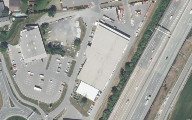 Luftbild von LAGERHAUS Genol mit Tankkartensystem