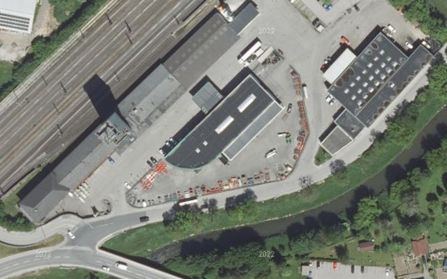 Luftbild von Lagerhaus-Genol