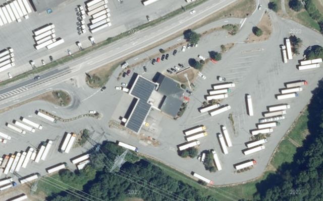 Luftbild von BP Tankstelle
