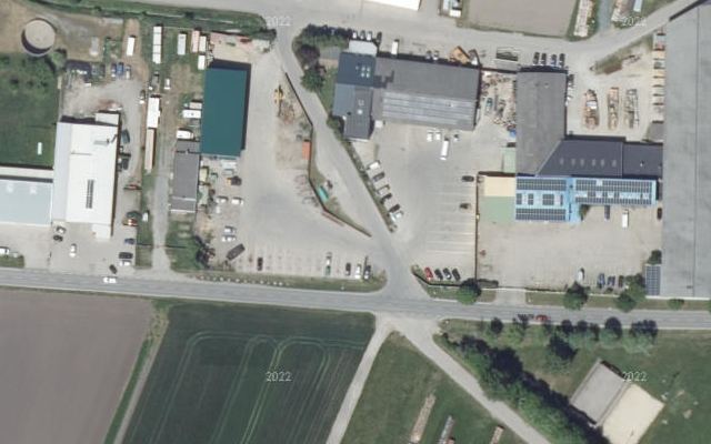 Luftbild von LAGERHAUS Genol mit Tankkartensystem