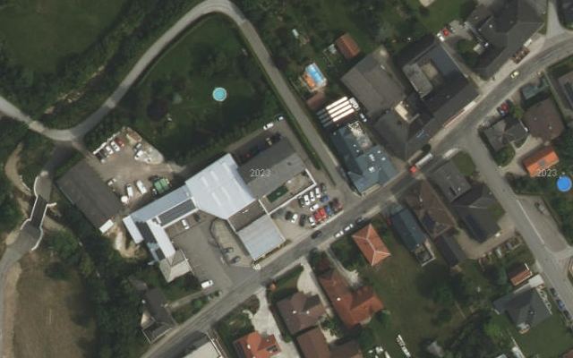 Luftbild von Eni-Tankstelle